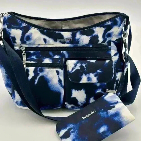 Baggallini Modern Everywhere Crossbody Bag | Navy Ink Tie Dye - Picture 7 of 11